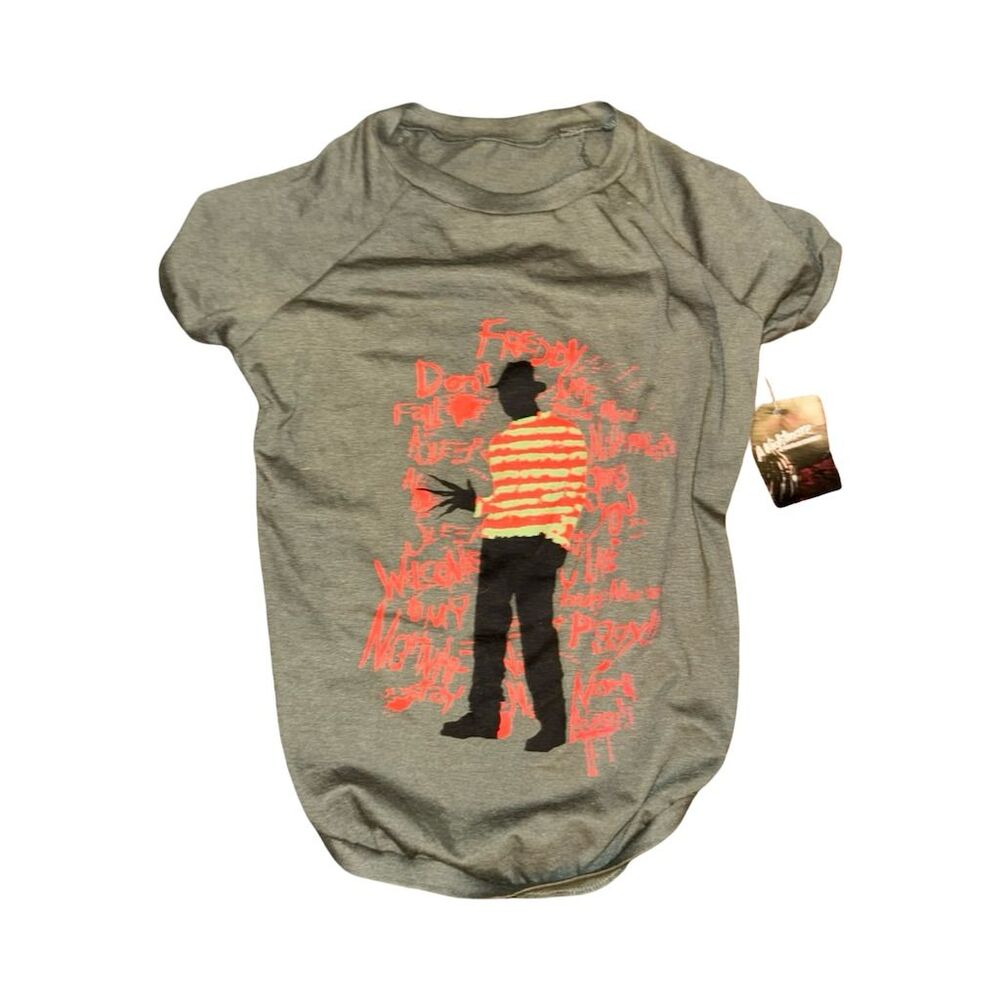 Freddy Krueger Pet T-Shirt XL Gray Horror Dog Apparel: A Nightmare on Elm Street